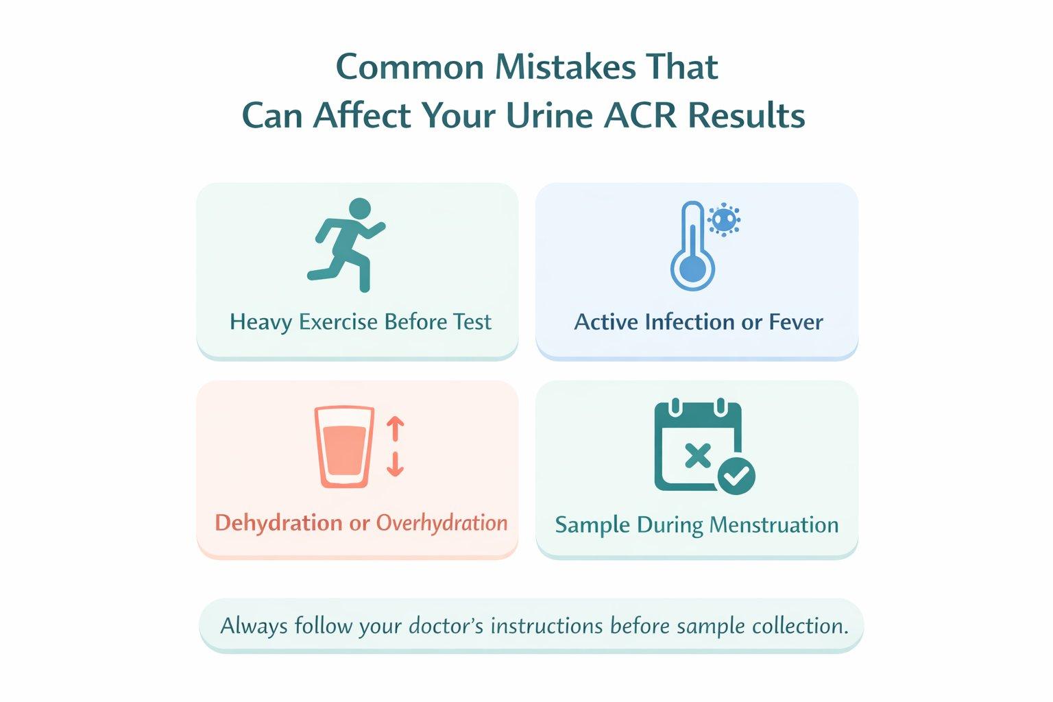 Mistakes That Affect Urine ACR Test Results Infographic