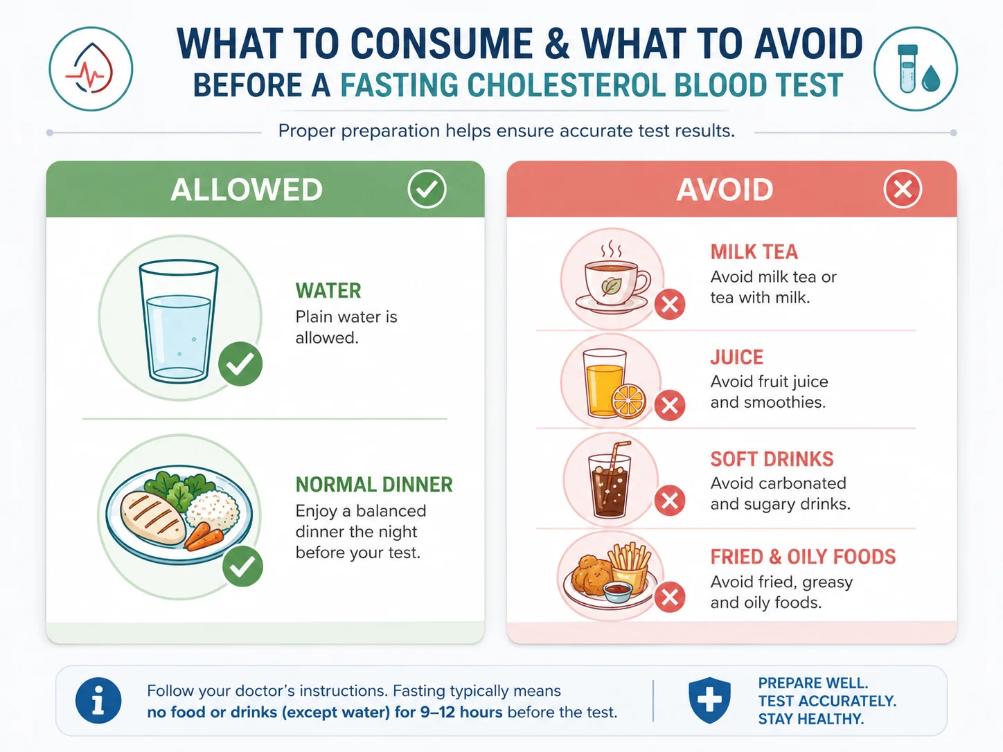 What to eat and avoid before a lipid profile fasting cholesterol test comparison guide